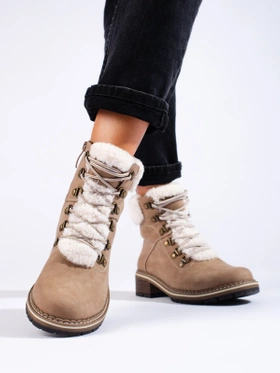 Beige Cozy-Lined Boots