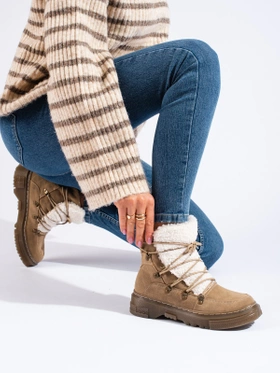 Cozy Brown Winter Boots with Faux Fur Trim