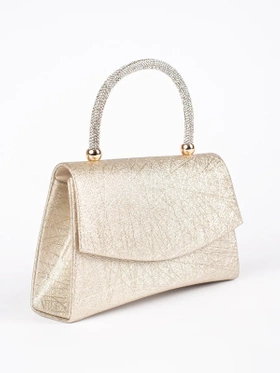 Chic Petite Golden Bag with Silver Handle