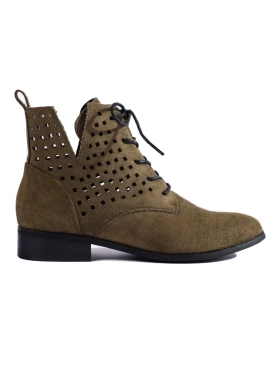 Potocki Lace-Up Ankle Boots in Green