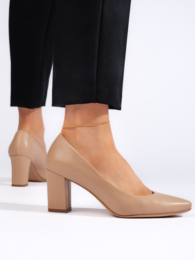 Comfortable Beige Suede Pumps by Sergio Leone