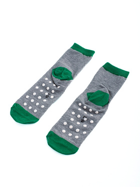 Children's Non-Slip Grey Monster Socks