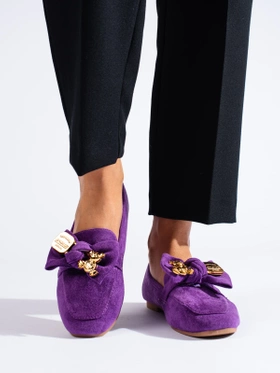 Purple Suede Loafers