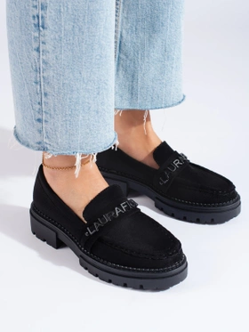 Suede Loafers in Black