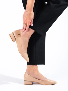 Beige Vinceza Low-Heel Ballet Flats