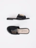 Women's black flat sandals
