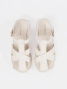 Light beige sandals with chunky sole