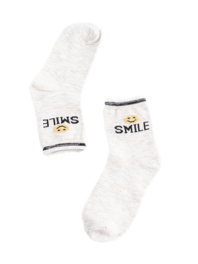 Children's Light Gray Smile Socks