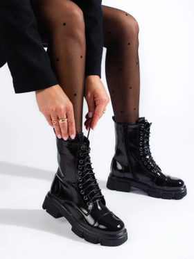 Lace-Up High Shaft Boots