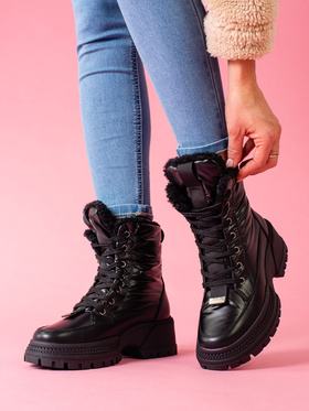 Black Platform Snow Boots