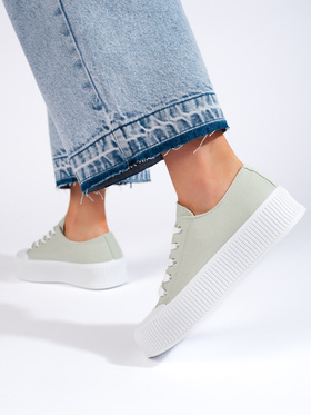 Green Platform Sneakers