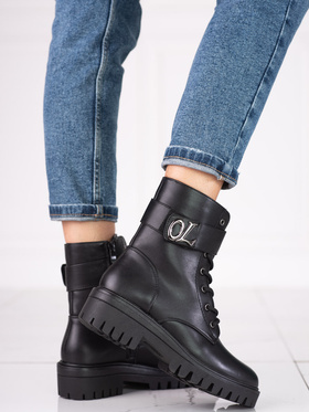 Black Lace-Up Boots