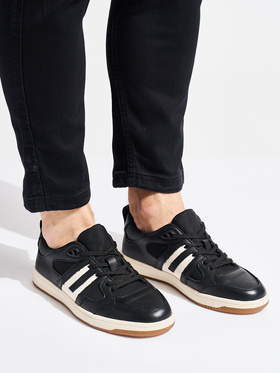 Black Eco-Leather Sneakers