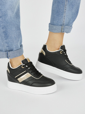 Black Sneakers with Hidden Wedge