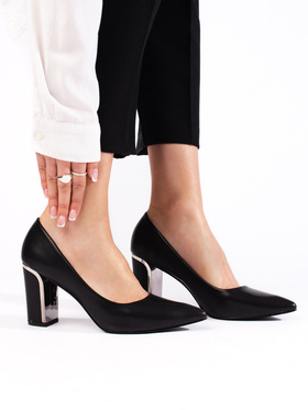 Black Block Heel Pumps