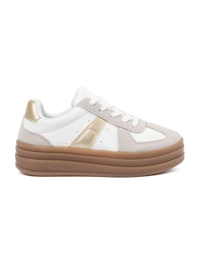 Biało-szare sneakersy na platformie