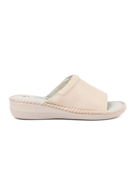 Light beige mules with leather insole