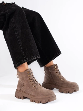 Suede Ankle Boots with Chunky Sole