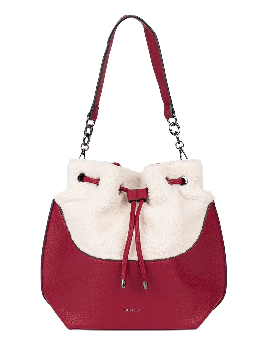 Cozy Shearling Red Handbag