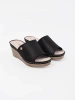 Women's black wedge sandals