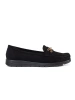 Women's black suede loafers