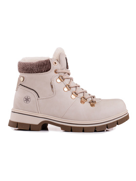 Beige eco-leather boots