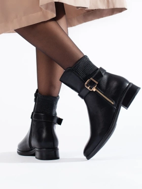 Ankle-High Black Flat Boots