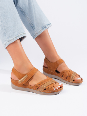 Friendly Brown Velcro Sandals