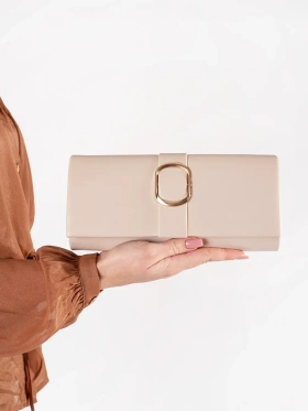 Chic Beige Mini Bag with Gold Buckle