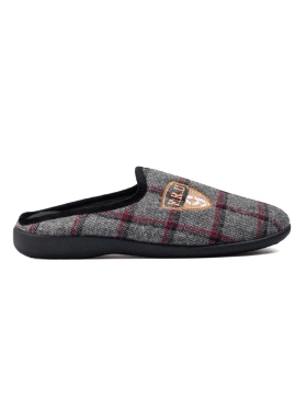 Cozy Gray Checkered Slippers