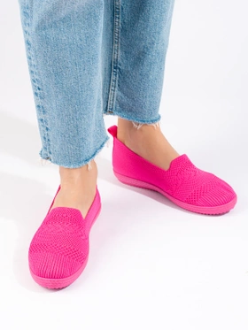 Pink Slip-On Textile Sneakers