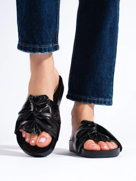 Chic Black Slide Sandals on Flat Soles