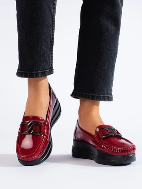 Glossy Burgundy Loafers