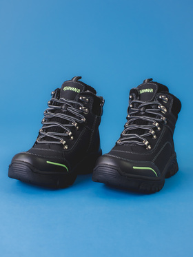 Black Trekking Shoes for Young Adventurers