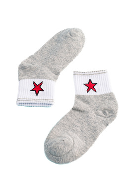 Starry Socks - Gray and Red, Kids Edition