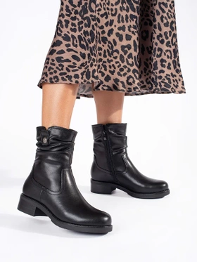 Cozy Black Leather Ankle Boots by Sergio Leone