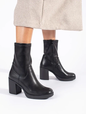 Sergio Leone Black Chunky Heel Ankle Boots