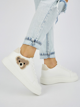 Cozy White Bear Sneakers