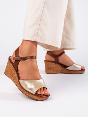 Golden Wedge Sandals by Sergio Leone