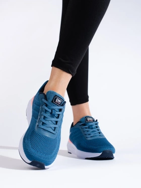 Comfortable Blue Fabric Sneakers