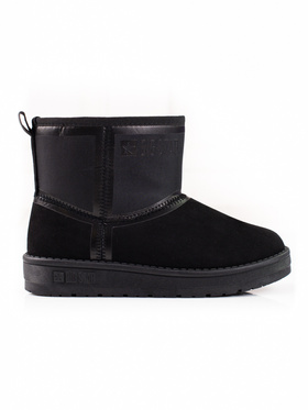 Black Suede Short Snow Boots BIG STAR KK274614