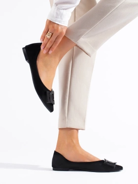 Suede Black Ballet Flats