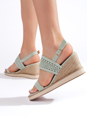 Green Wedge Sandals