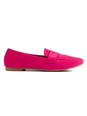 Fuchsia Suede Comfort Loafers