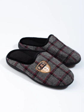 Cozy Gray Checkered Slippers