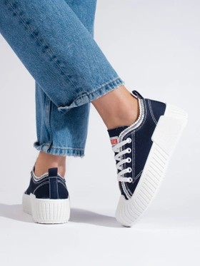 Shelovet Navy Low-Top Sneakers