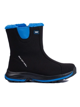 Black and Blue Warm Snow Boots with Softshell Fur Lining