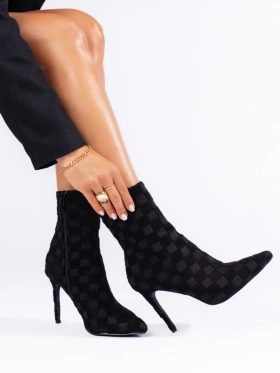 High-Fit Black Stiletto Ankle Boots