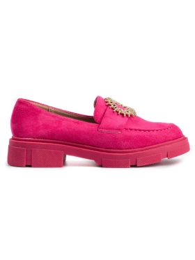 Fuchsia Suede Loafers