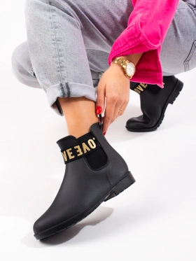 Black Short Rain Boots